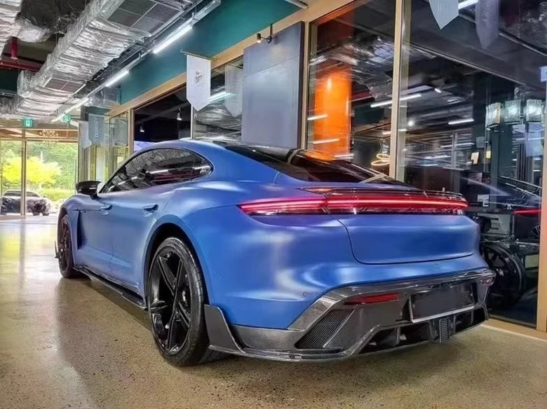 Forged Carbon Fiber M-style Rear Spoiler Duck Wing for  Taycan Body Kit Front Bumper Edge Rear Diffuser